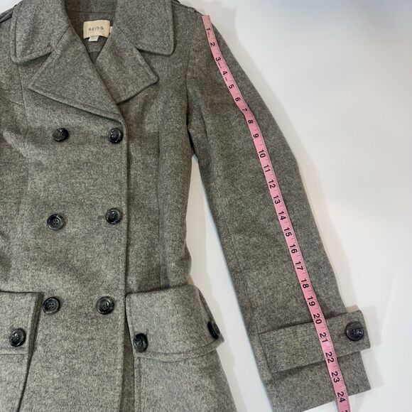 Reiss Wool Cashmere Blend Gray Double Breasted Classic Coat Short Women XS - Picture 12 of 12